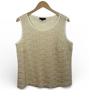 Tamotsu Blouse Top 16 Sleeveless Wool Embroidered Boho Floral Fairy Ethereal